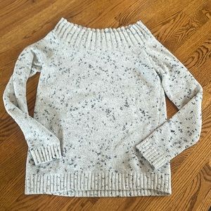 Hinge speckled off-the-shoulder sweater